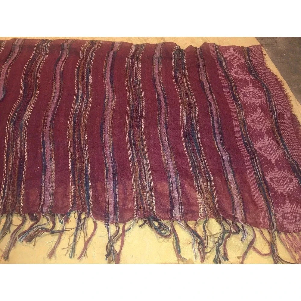 Francesca's Reddish Pink Multi Scarf W Fringe‎ New